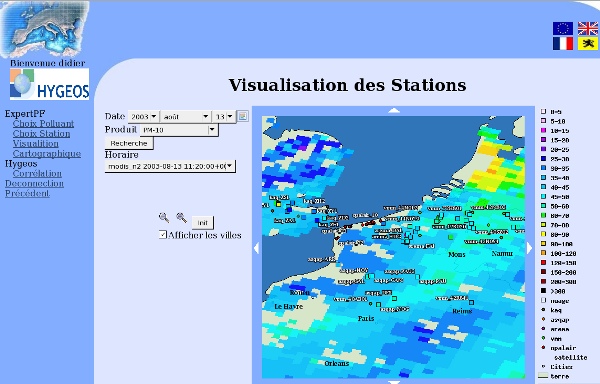 Capture d'écran du portail EXPER/PF